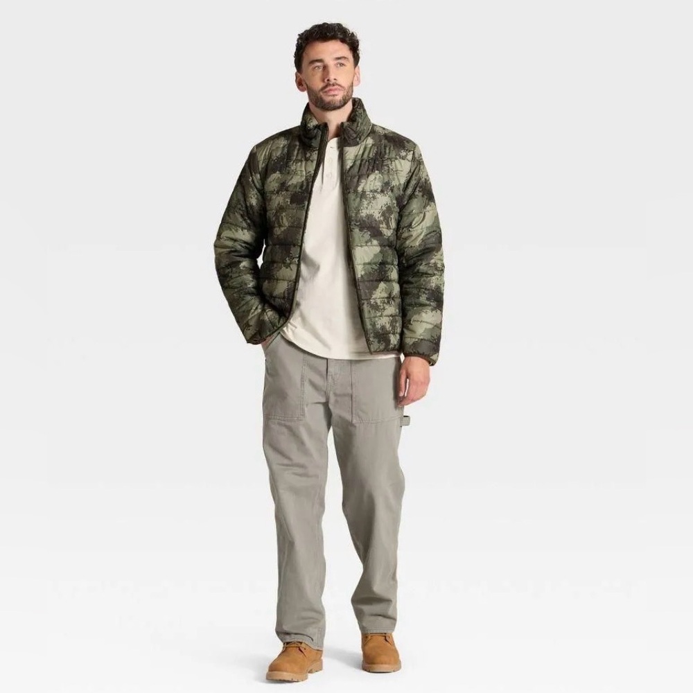 Goodfellow & Co Men's Green Camouflage Puffer Jacket